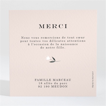 Remerciement naissance couronne pastel - Dos de la carte