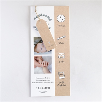 Faire-part naissance notre petite merveille - Faire-part assemblé