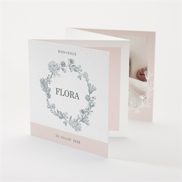 Faire-part naissance couronne et poudre