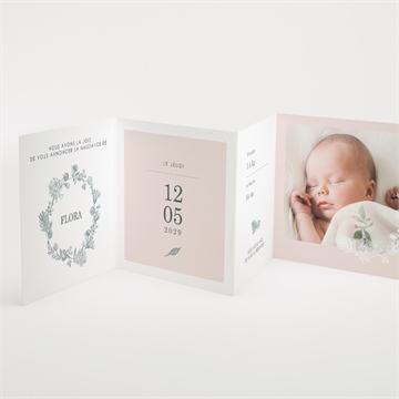 Faire-part naissance couronne et poudre - Intérieur du faire-part