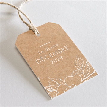 Etiquette baptême gravure sur kraft