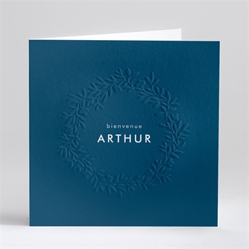 Faire-part naissance couronne en relief