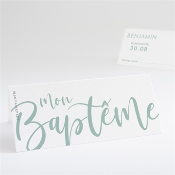 Marque-place baptême jeu de mots