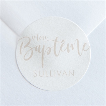 Sticker baptême lettre de cuivre