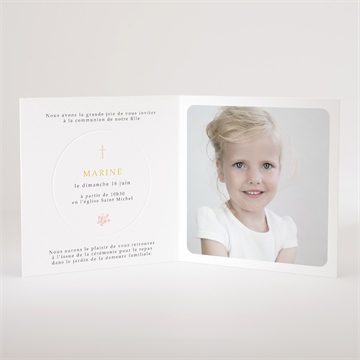 Faire-part communion gravures végétales - Intérieur du faire-part