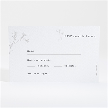 Carton réponse mariage tendre couronne - Dos du carton