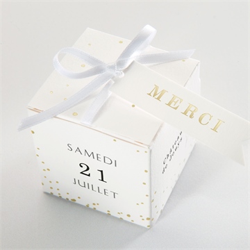 Boîte de dragées mariage tendre couronne - Dessus de la boîte