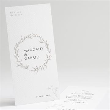 Menu mariage tendre couronne