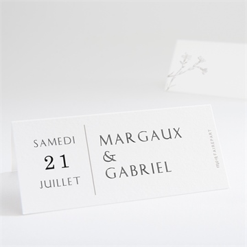 Marque-place mariage tendre couronne