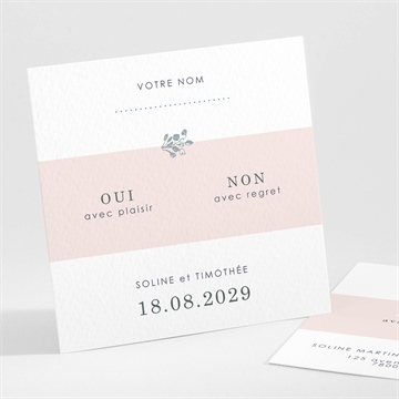 Carton réponse mariage guirlande de fleurs