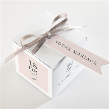 Boîte de dragées mariage guirlande de fleurs - Dessus de la boîte