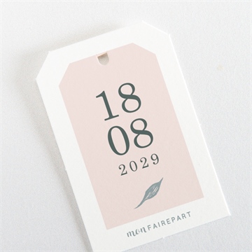 Etiquette mariage guirlande de fleurs - Dos de l'étiquette