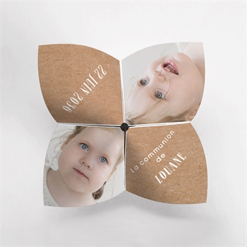 Faire-part communion première communion - Vue du dessus