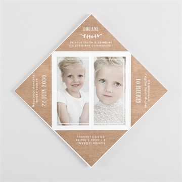 Faire-part communion première communion - Vue intérieure pliée
