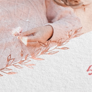 Faire-part communion cuivré végétal - Détail du faire-part