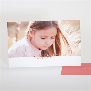 Remerciement communion cuivré végétal