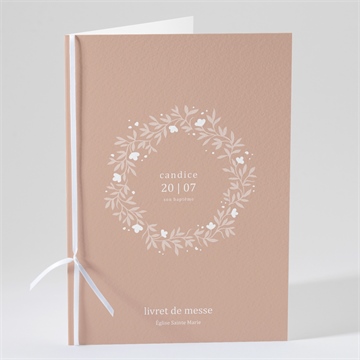 Livret de messe baptême belle couronne gaufrage
