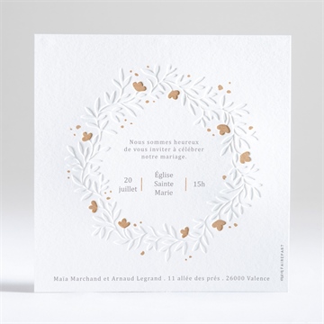 Faire-part mariage gravure - Dos du faire-part