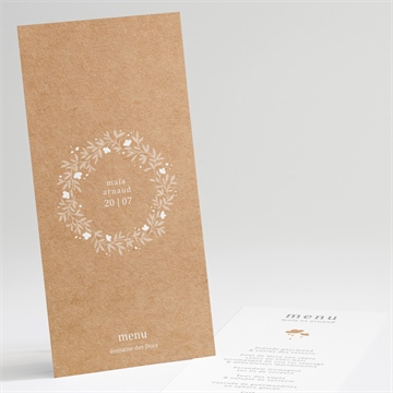 Menu mariage gravure