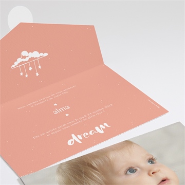 Faire-part naissance tout en un naissance fille - Détail du faire-part