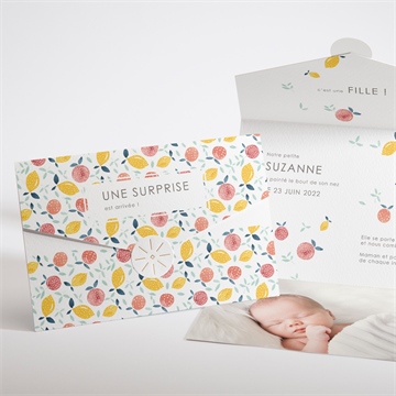 Faire-part naissance acidulé