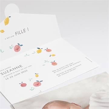Faire-part naissance acidulé - Intérieur du faire-part
