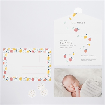 Faire-part naissance acidulé - Vue d'ensemble