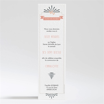 Faire-part communion beauté essentielle - Dos du faire-part