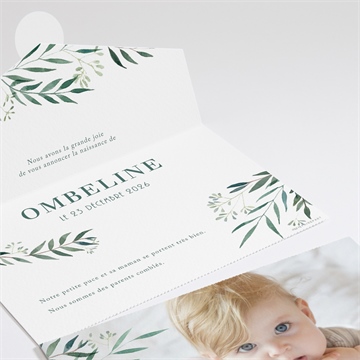 Faire-part naissance all in one végétation - Intérieur du faire-part