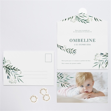 Faire-part naissance all in one végétation - Vue d'ensemble