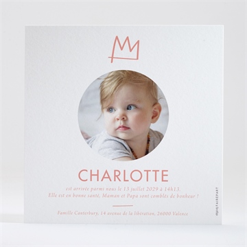 Faire-part naissance belle révélation - Dos du faire-part