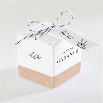 Boîte de dragées baptême essentiel sacré