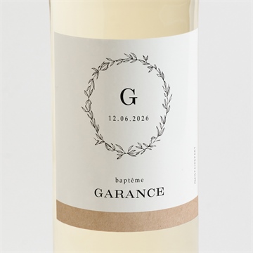Etiquette de bouteille baptême essentiel sacré