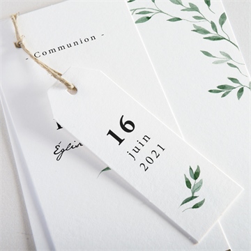 Faire-part communion belle simplicité - Détail du faire-part