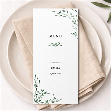 Menu communion belle simplicité