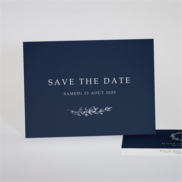 Save the Date mariage bleu minéral