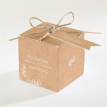 Boîte de dragées mariage gravure élégante