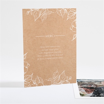 Remerciement mariage gravure élégante