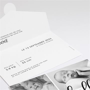 Faire-part naissance hello - Intérieur du faire-part
