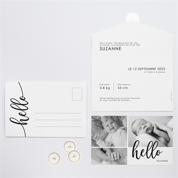 Faire-part naissance hello - Vue d'ensemble