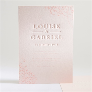 Faire-part mariage gravure pastel