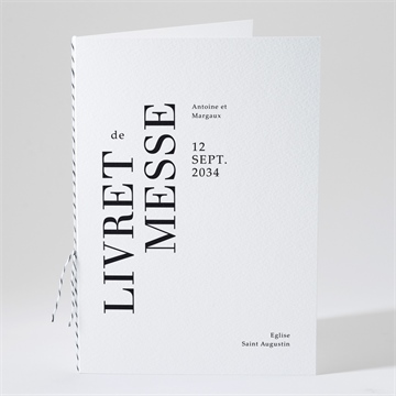 Livret de messe mariage lettering