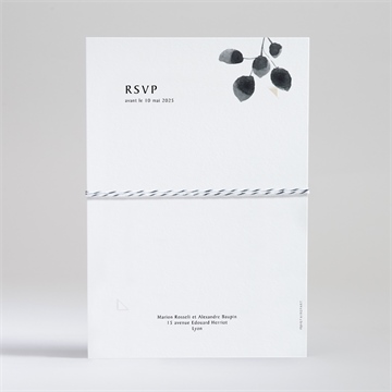 Faire-part mariage contraste - Dos du faire-part