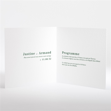 Faire-part mariage ambiance printanière - Intérieur du faire-part