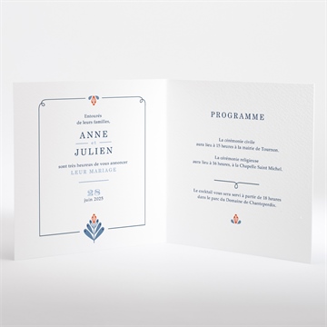 Faire-part mariage so vintage - Intérieur du faire-part