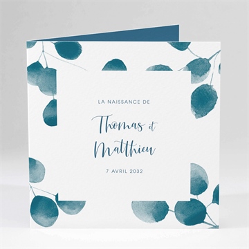 Faire-part naissance feuillage d'aquarelle