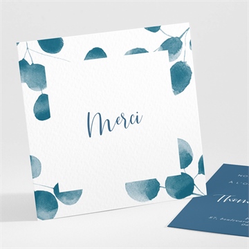 Remerciement naissance feuillage d'aquarelle