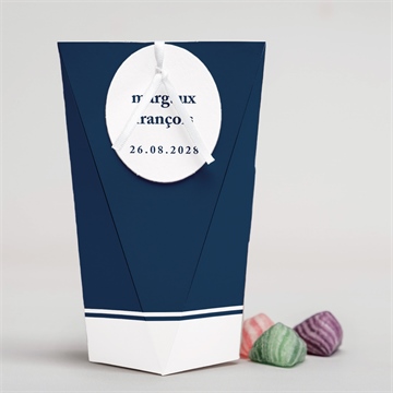 Boîte surprise mariage bleu romantique