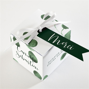 Boîte de dragées mariage fraîcheur végétale - Dessus de la boîte