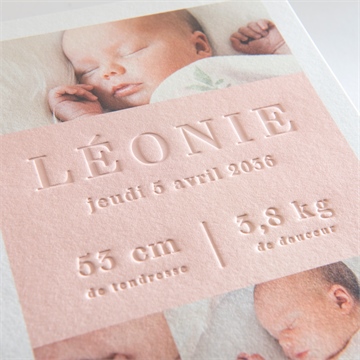 Faire-part naissance sa gravure - Détail du faire-part